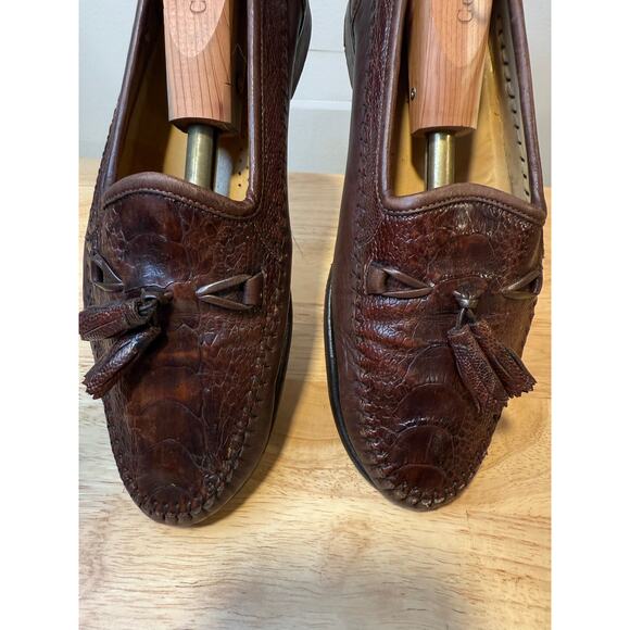 Zelli Made in Italy Brown Leather Slip On Loafers w Tassels Size 8.5 M JL main image 15